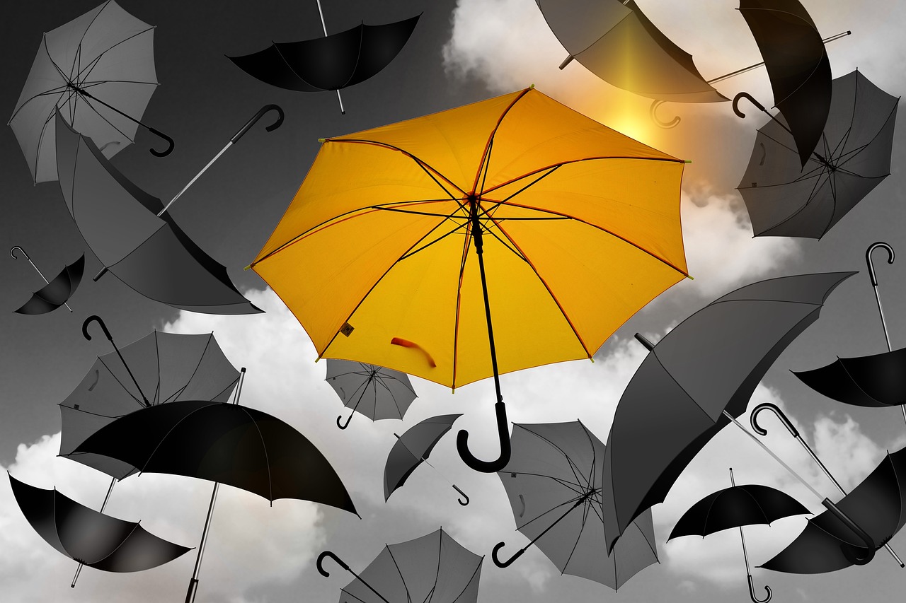 Umbrella, yellow, black — From Sweet Treats to Savory Eats: 175 Captions to Complement Your Meals