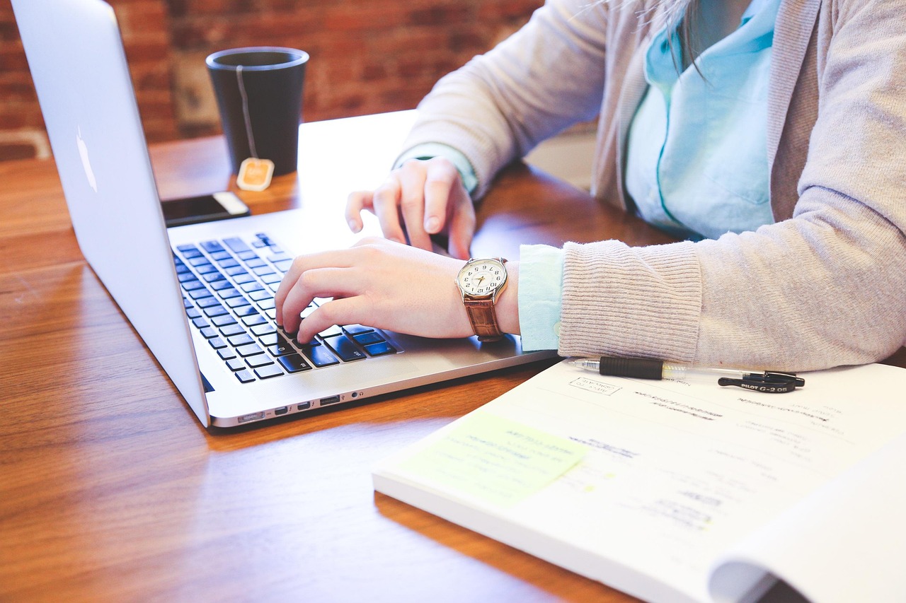 Student, typing, keyboard — Online to promote Your Company